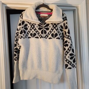 Anthropologie Black and White Cowl Neck Sweater By Pilcro